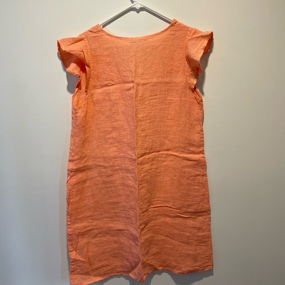 Valentina Naldi Linen Dress with Tassels Peach Size Medium NWT - Picture 2 of 6